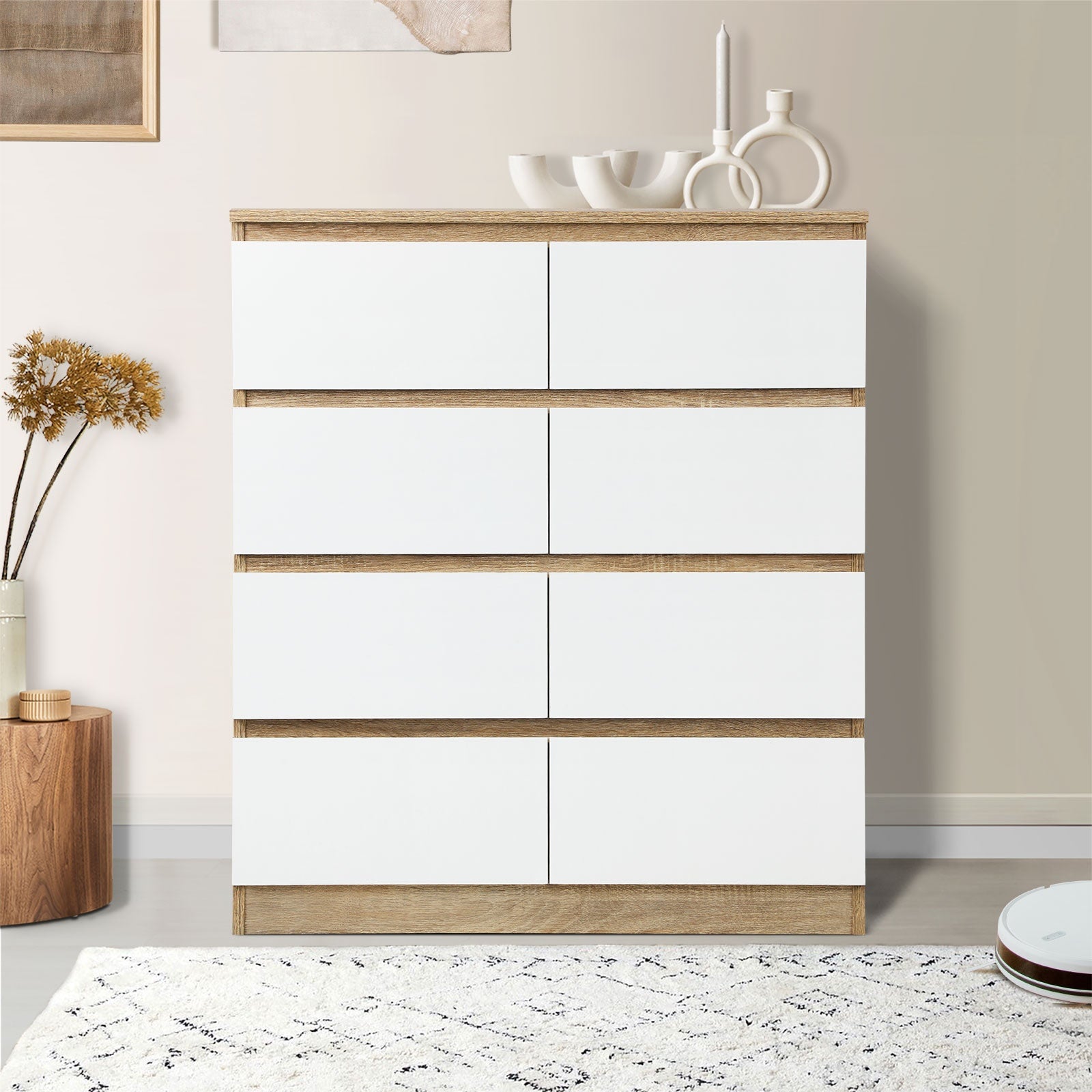 8-Drawer Modern Tallboy Dresser