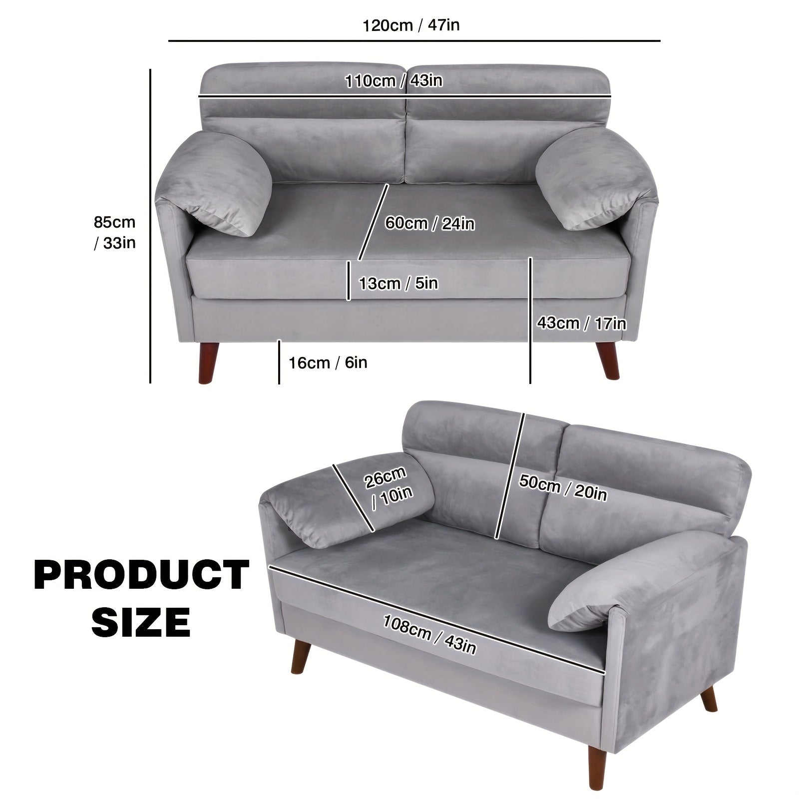 Modern Luxury 2-Seater Sofa