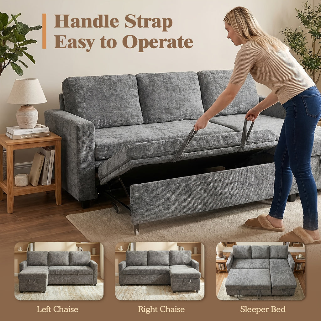 L Shaped Reversible Sleeper Sofa Bed