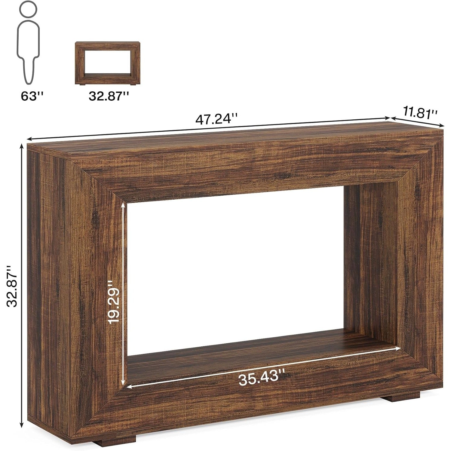 Farmhouse Wood‑Grain Console Table