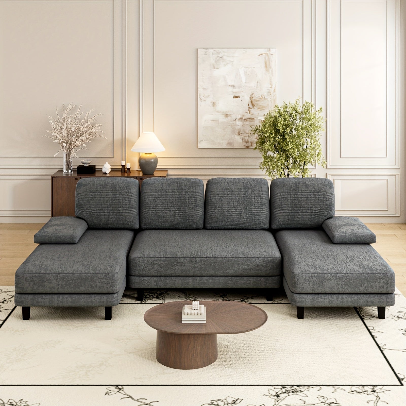 Modular 4-Seater Double Chaise Lounge