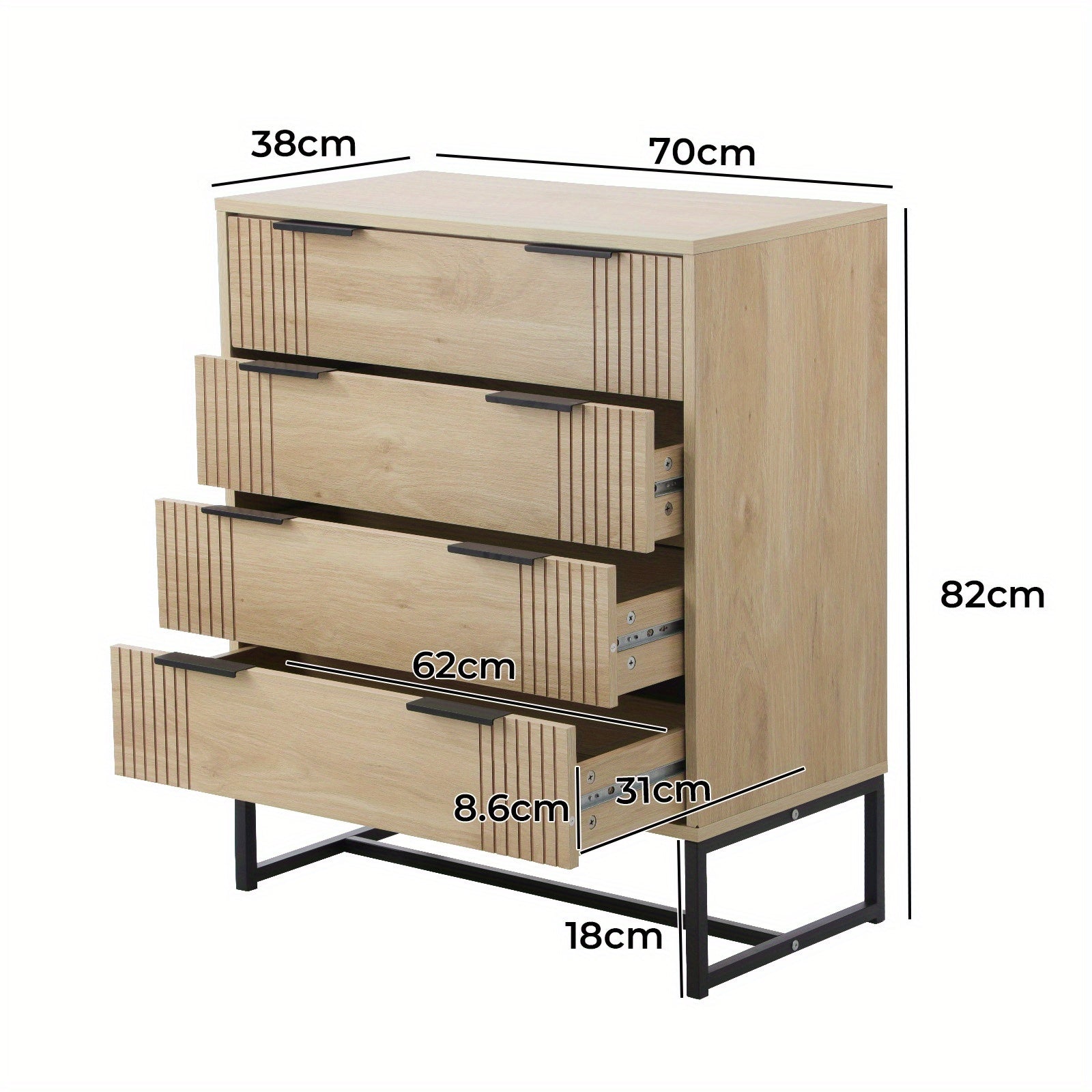 4-Drawer Modern Lowboy Dresser