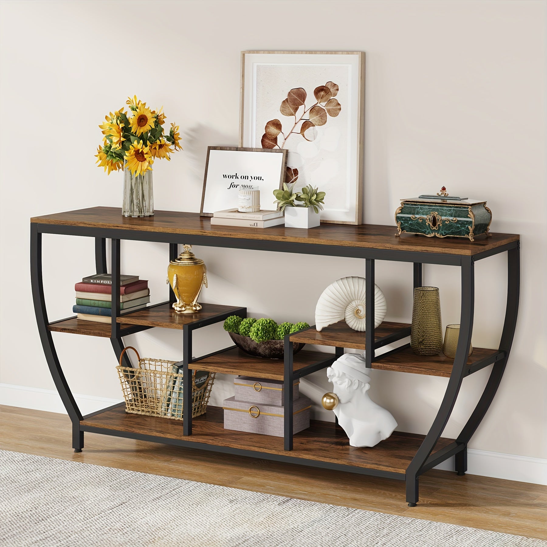 Rustic Industrial Console Table