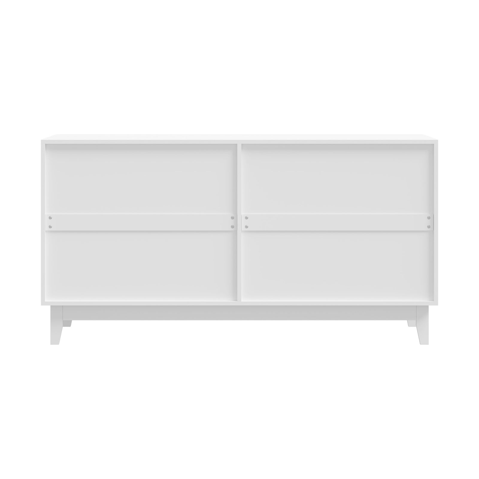 4‑Door Modern Sideboard – White & Natural Wood