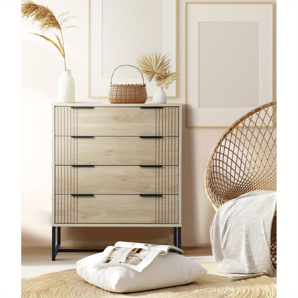 4-Drawer Modern Lowboy Dresser