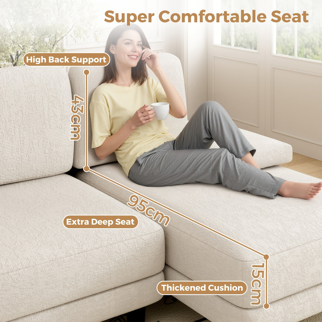 Modular 4-Seater Double Chaise Lounge