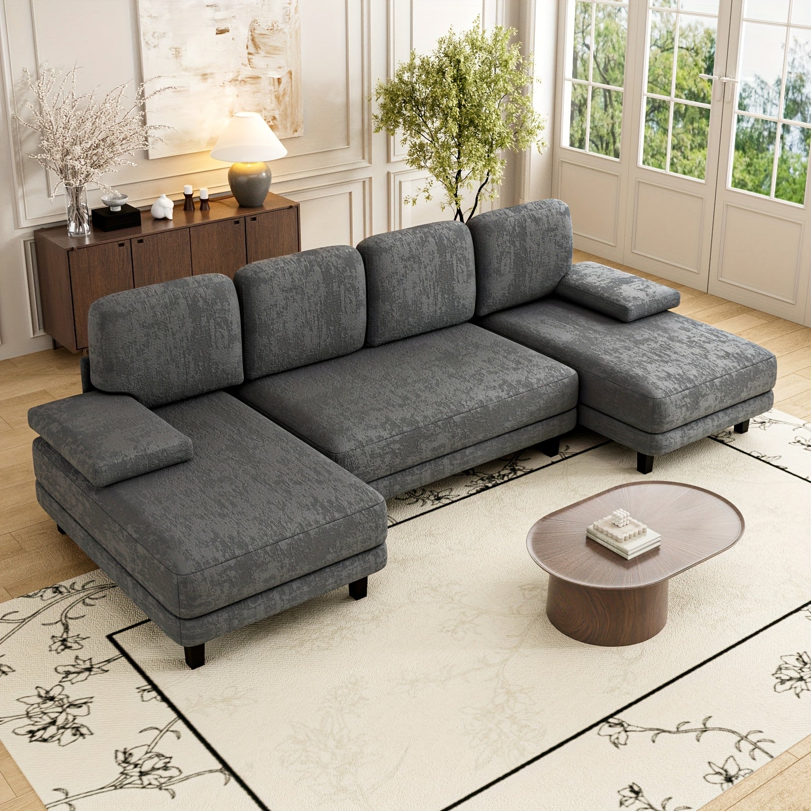 Modular 4-Seater Double Chaise Lounge